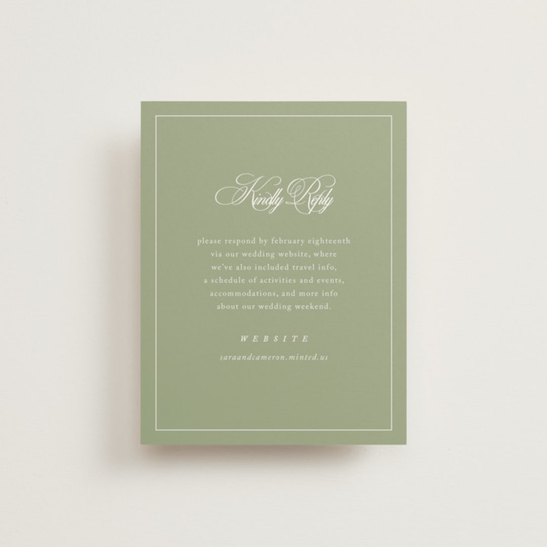 "Greenwood" - RSVP Online Enclosure Cards in Garden by Kelly Schmidt - Front