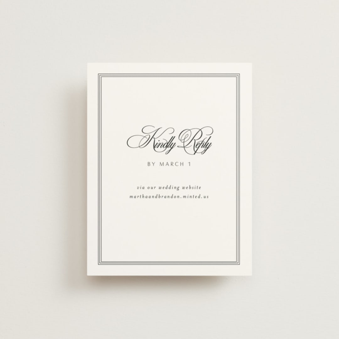 "Black Tie Elegance" - RSVP Online Enclosure Cards in Tuxedo by Nicoletta Savod - Front