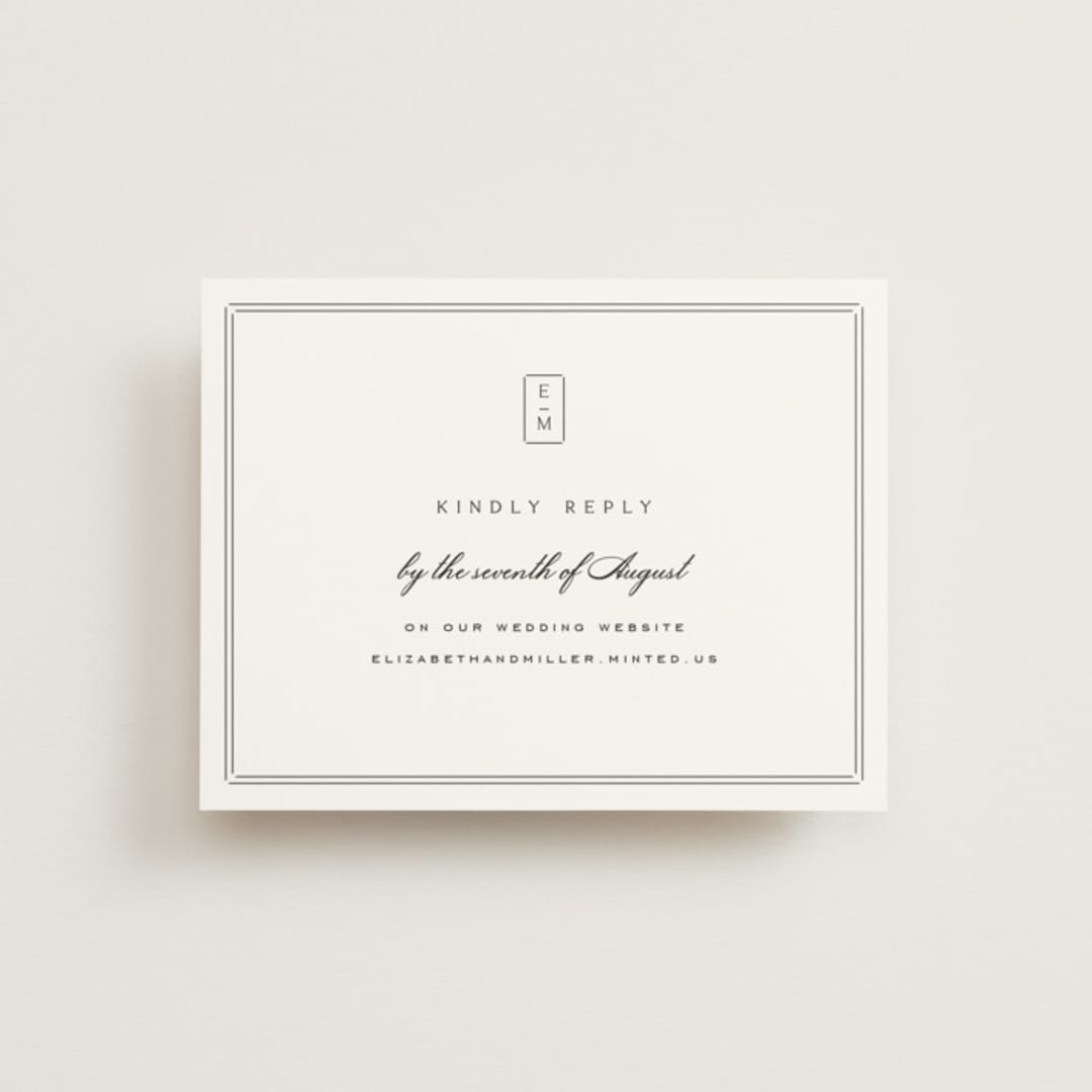 "Stripe Bevel" - RSVP Online Enclosure Cards in Salt by Amy Kross - Front