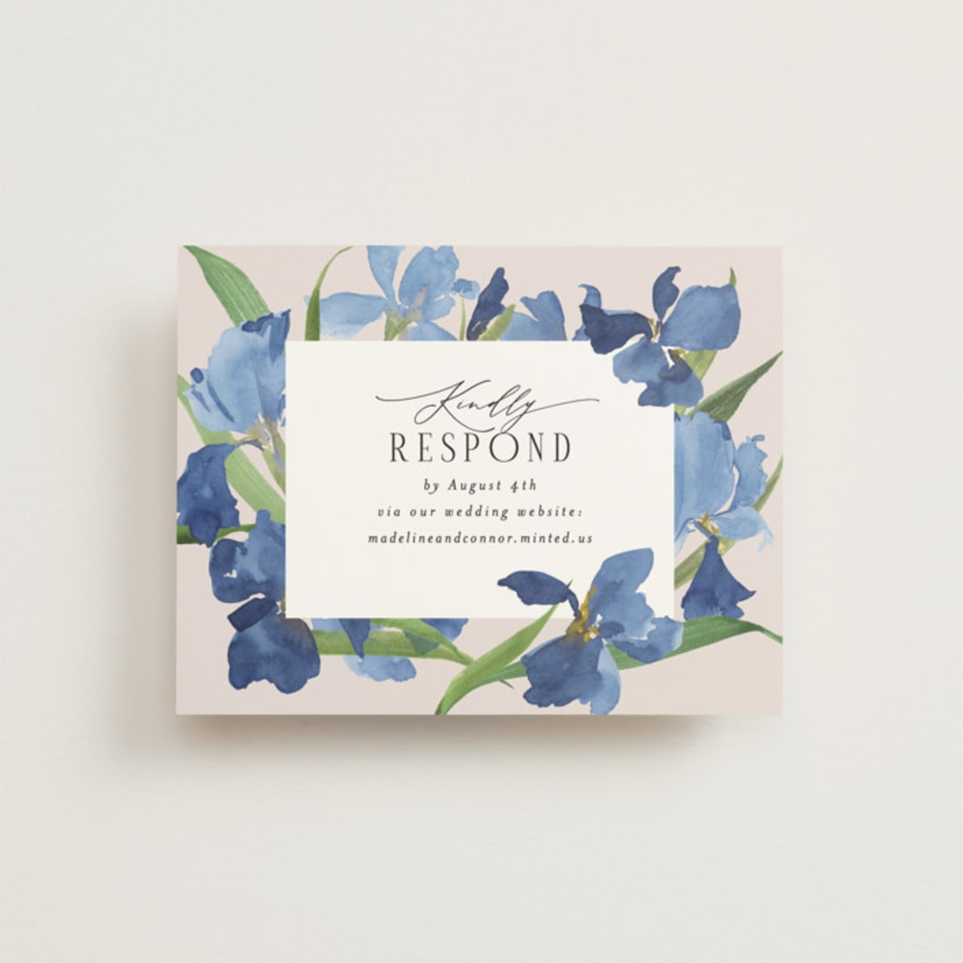 "Irises" - RSVP Online Enclosure Cards in Natural by Everett Paper Goods - Front