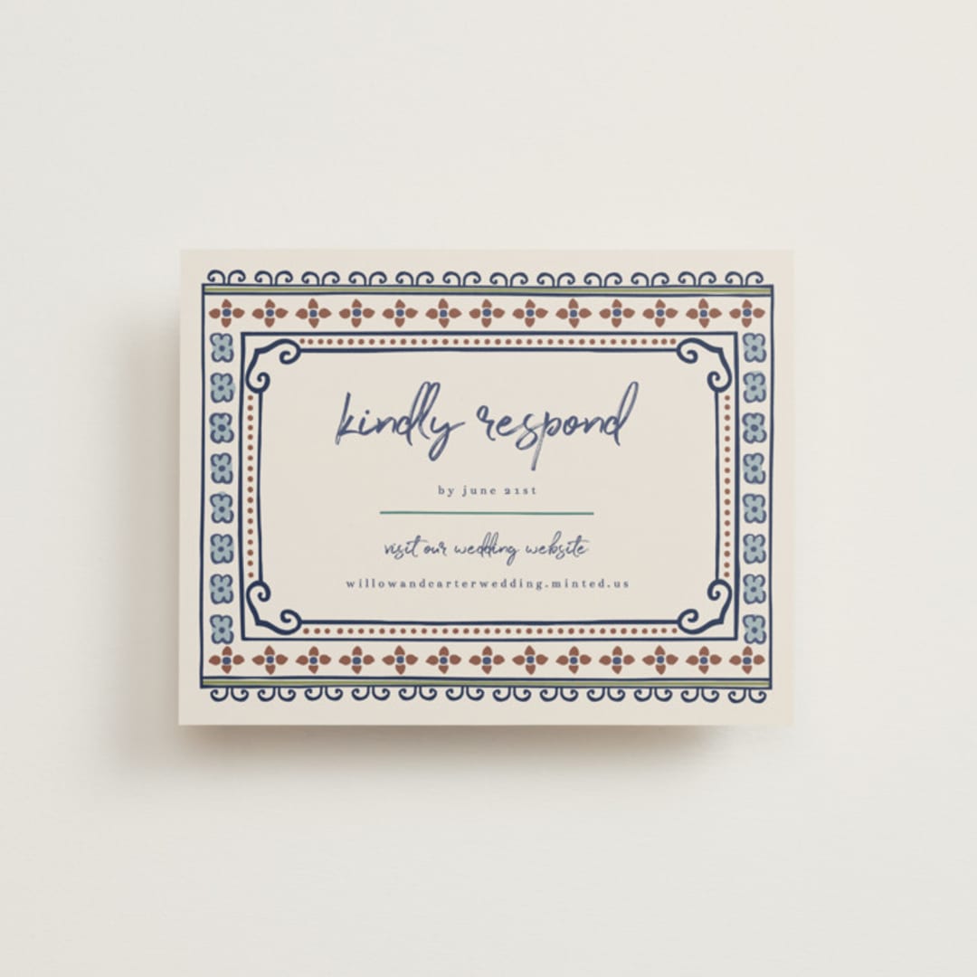 "Vase" - RSVP Online Enclosure Cards in Neptune by Kelly Watkins - Front