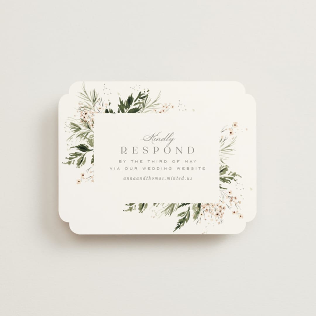 "Grace" - RSVP Online Enclosure Cards in Porcelain by Leah Bisch - Front