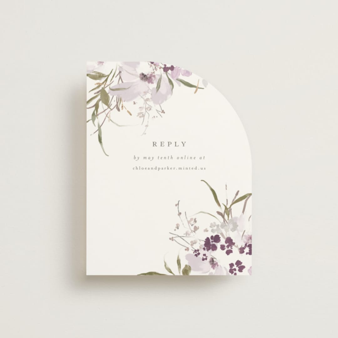 "Meadow Burst" - RSVP Online Enclosure Cards in Lilac by Grace Kreinbrink - Front