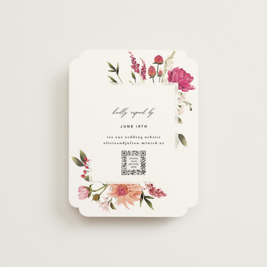 "Lush" - RSVP Online Enclosure Cards in Magenta by Susan Moyal - Front