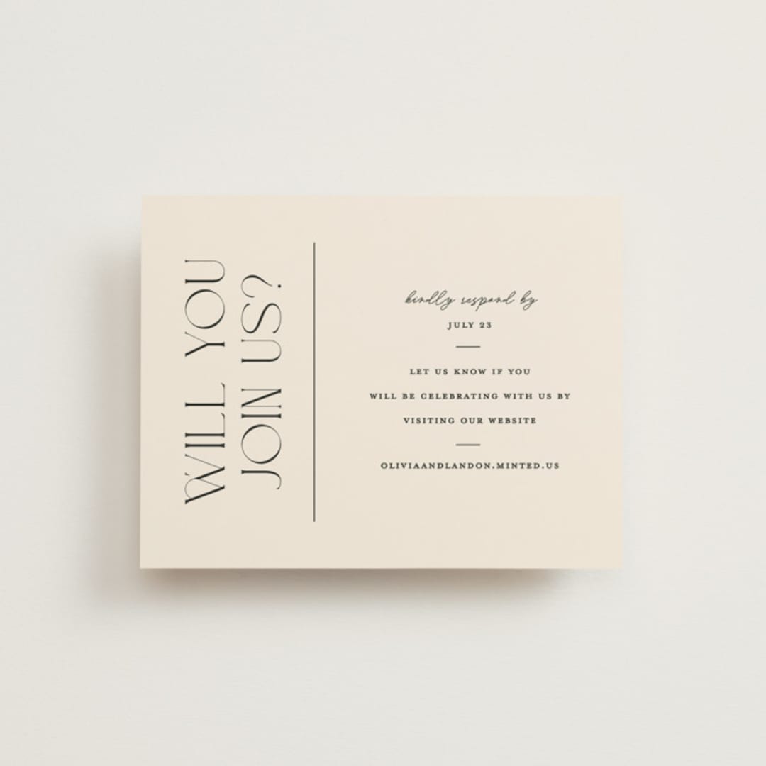 "The Manor" - RSVP Online Enclosure Cards in Buff by Pixel and Hank - Front