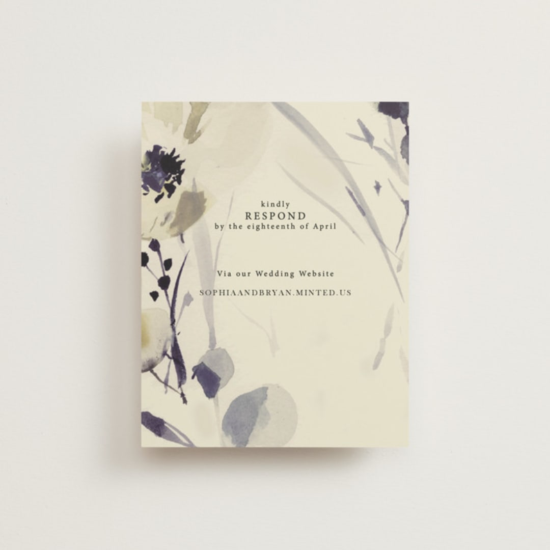 "Linen and Cloth" - RSVP Online Enclosure Cards in Almond by Peony Rose Design - Front