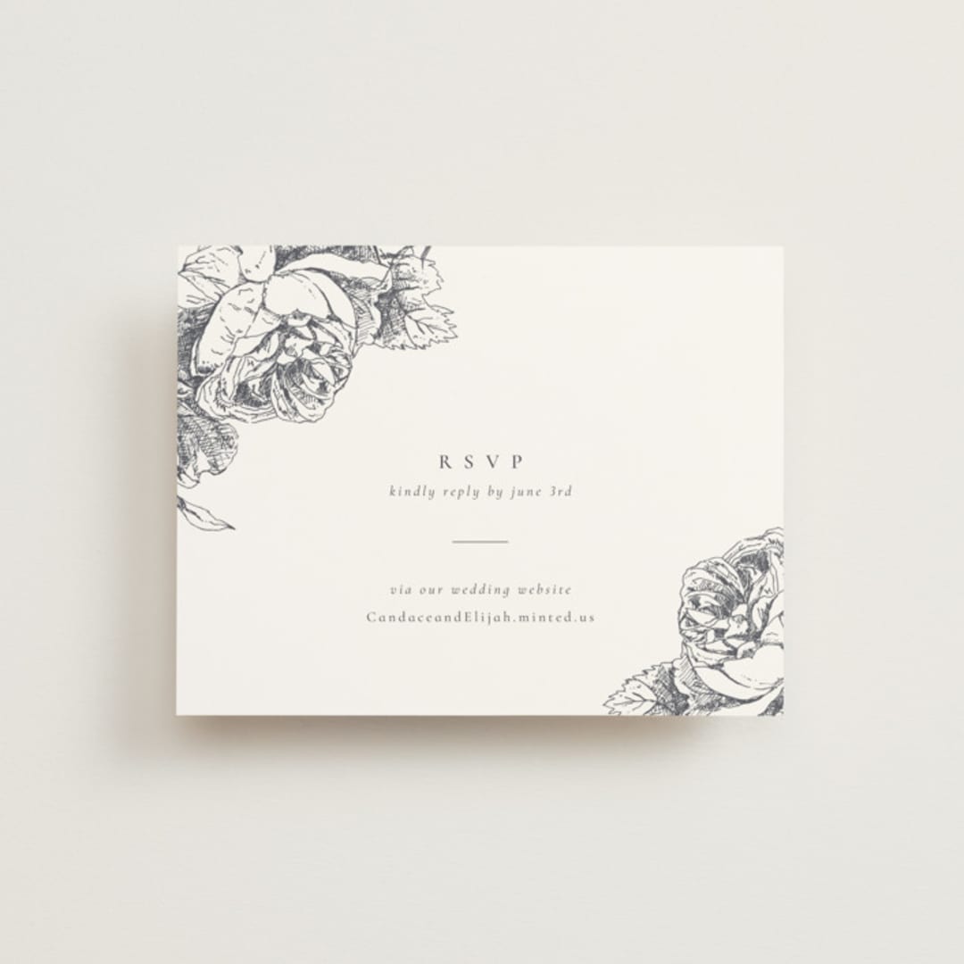 "Delicate" - RSVP Online Enclosure Cards in Pearl by Emily Sabol Goss - Front