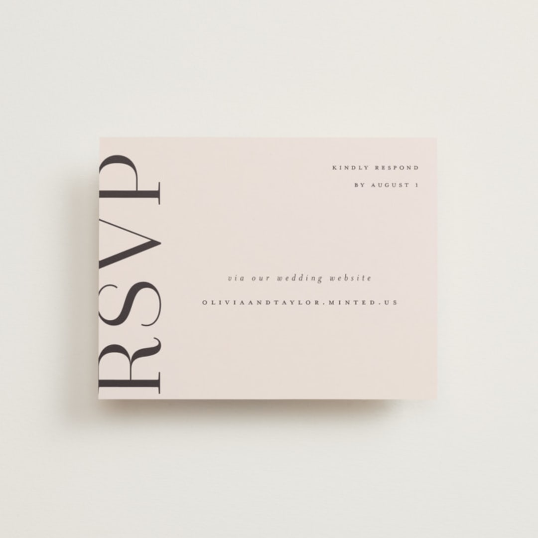 "Eclectic" - RSVP Online Enclosure Cards in Dusty Rose by Vera Lim - Front