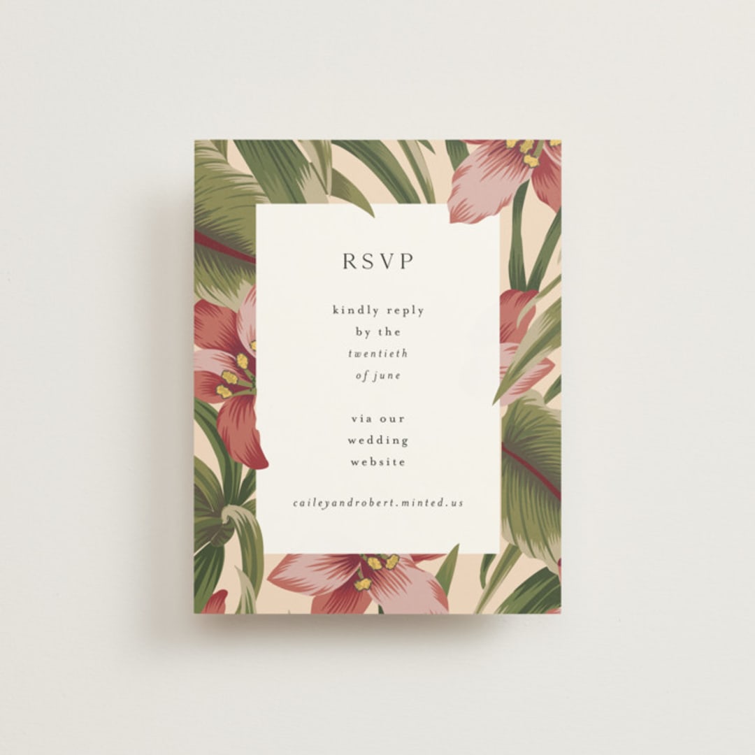 "Tropical Flowers" - RSVP Online Enclosure Cards in Sunrise by Jennifer Holbrook - Front