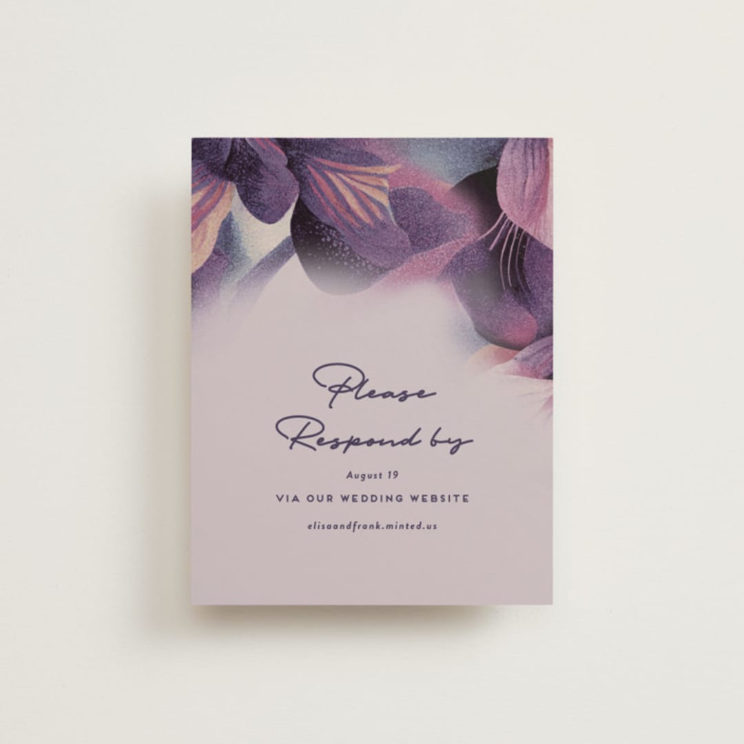 "Elisa" - RSVP Online Enclosure Cards in Orchid by Simona Camp - Front
