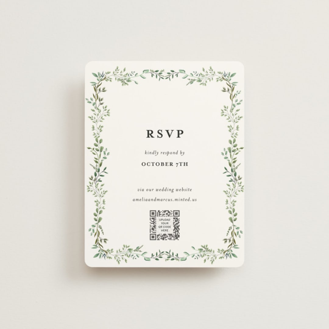 "Monogramed Arch" - RSVP Online Enclosure Cards in Mojito by Susan Moyal - Front