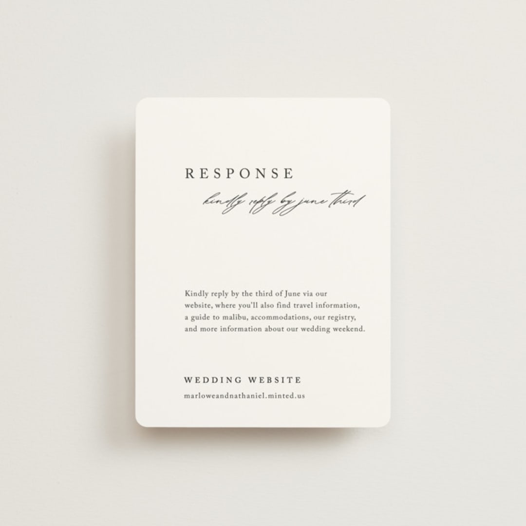 "Astoria" - RSVP Online Enclosure Cards in Silk by Kelly Schmidt - Front