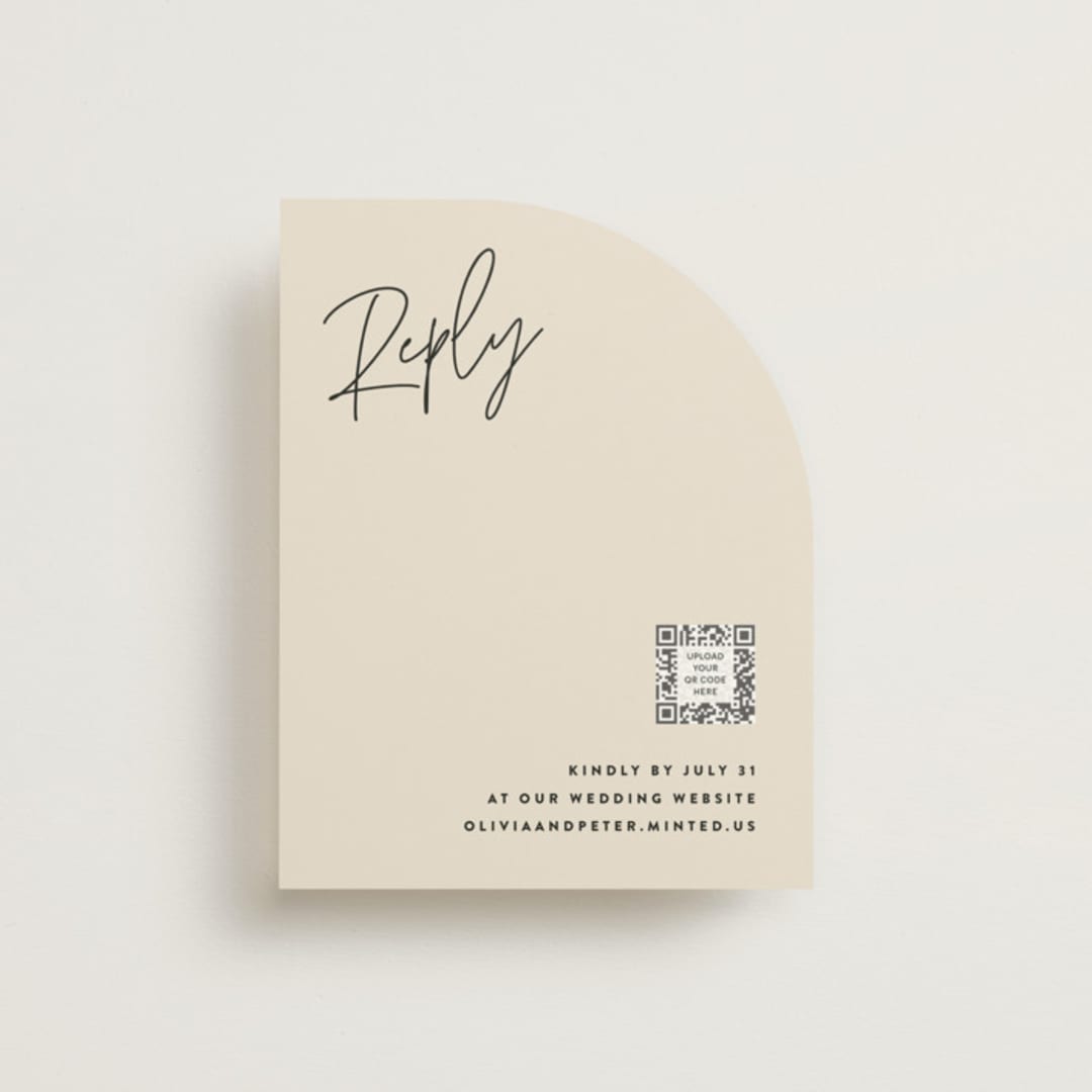 "Signed" - RSVP Online Enclosure Cards in Champagne by JoAnn Jinks - Front