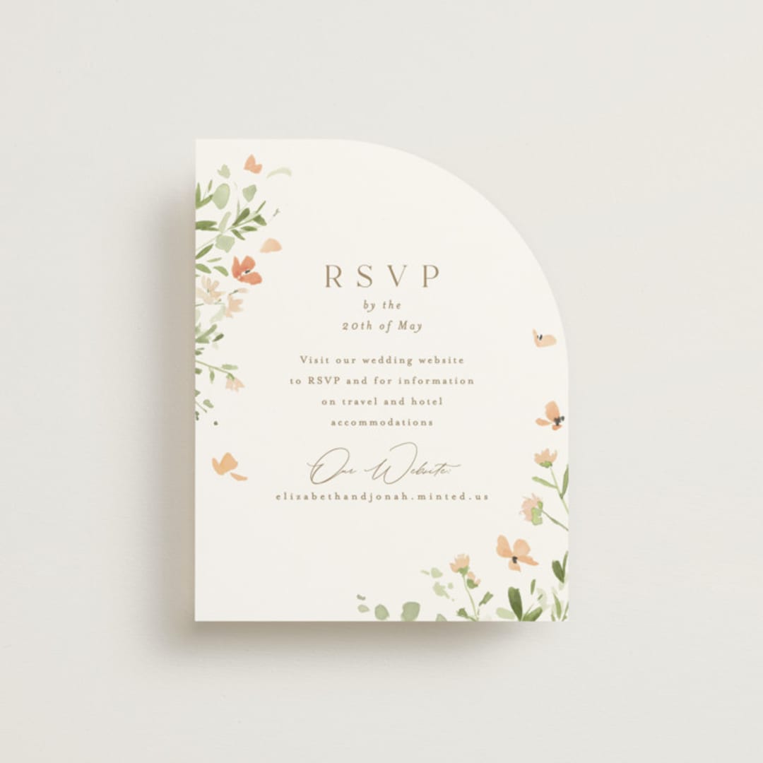 "Brynn" - RSVP Online Enclosure Cards in Toffee by Everett Paper Goods - Front