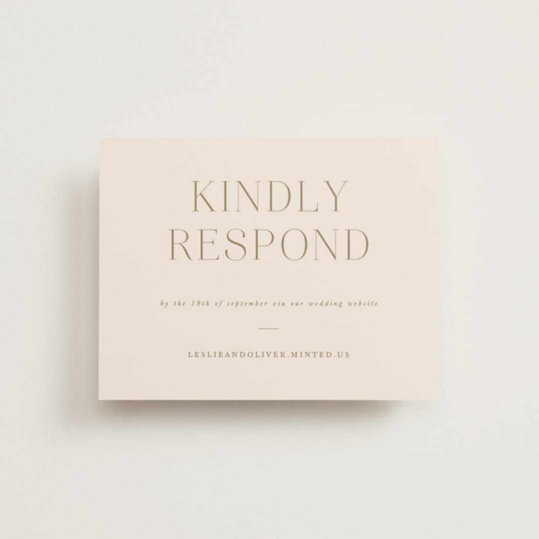 "Understated Elegance" - RSVP Online Enclosure Cards in Buttercream by Brandy Folse - Front