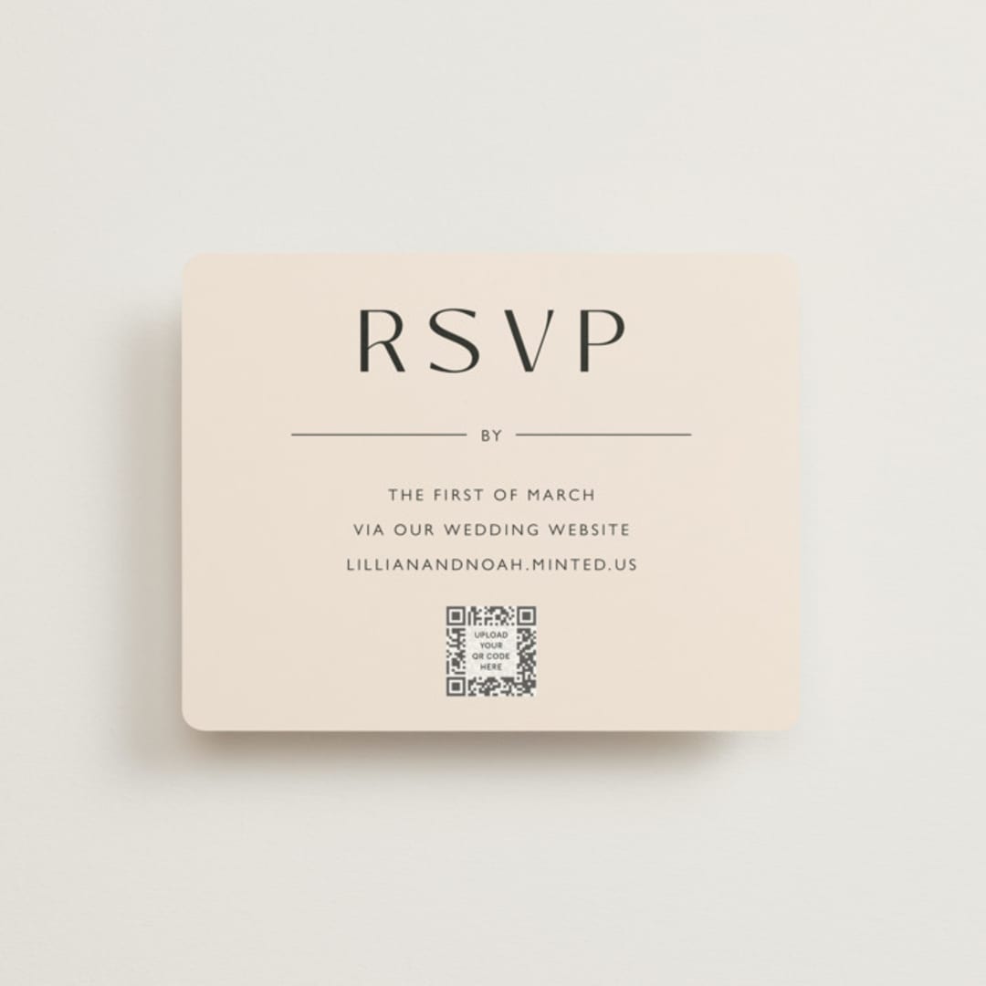 "Modern Aligned" - RSVP Online Enclosure Cards in Creampuff by Carolyn MacLaren - Front