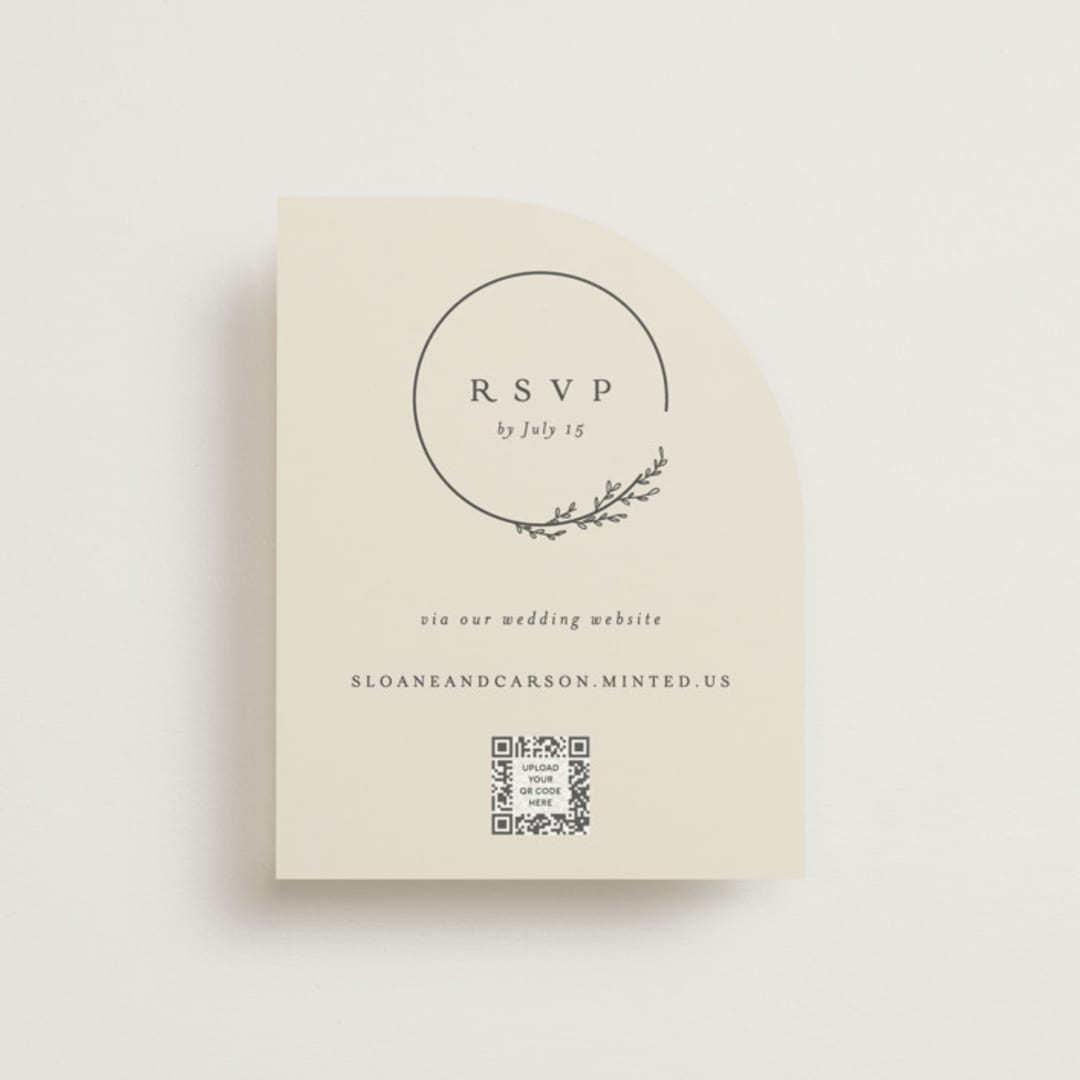 "Branched" - RSVP Online Enclosure Cards in Almond by Brianne Larsen - Front
