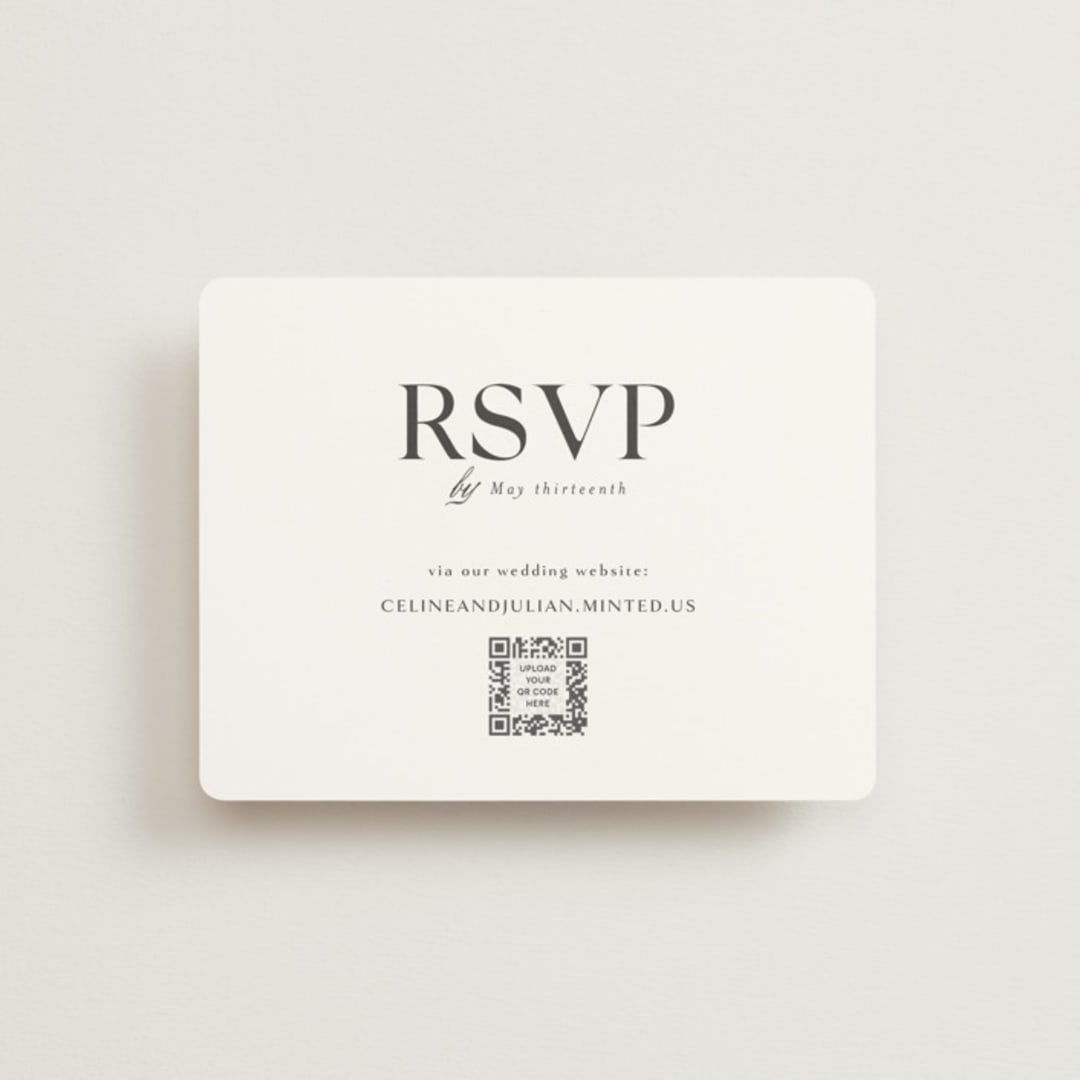 "CELINE" - RSVP Online Enclosure Cards in Opal by Melanie Kosuge - Front