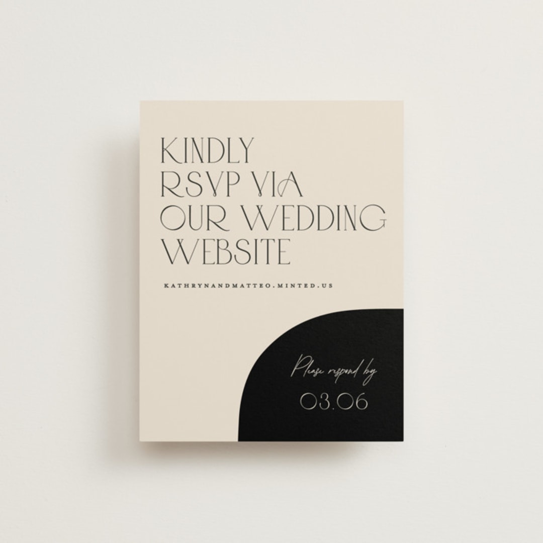 "Contour" - RSVP Online Enclosure Cards in Ecru by Erica Krystek - Front