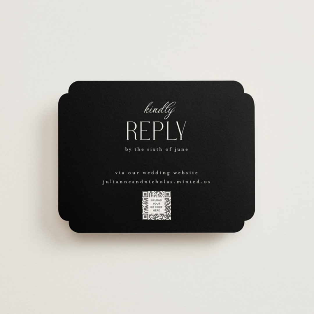 "Bold Elegance" - RSVP Online Enclosure Cards in Snow by Katherine Moynagh - Front
