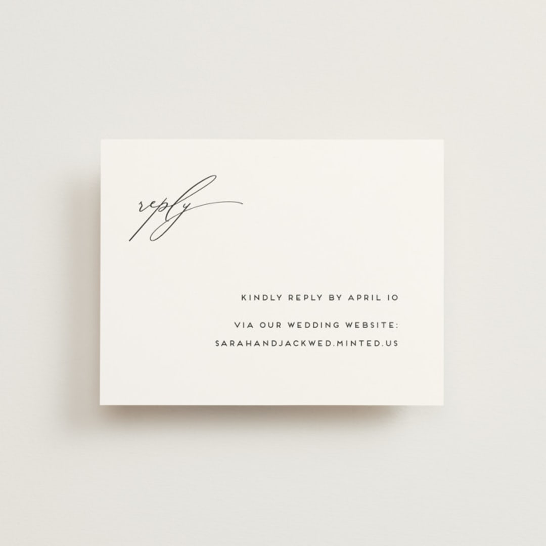 "the script" - RSVP Online Enclosure Cards in Tuxedo by Genna Blackburn - Front