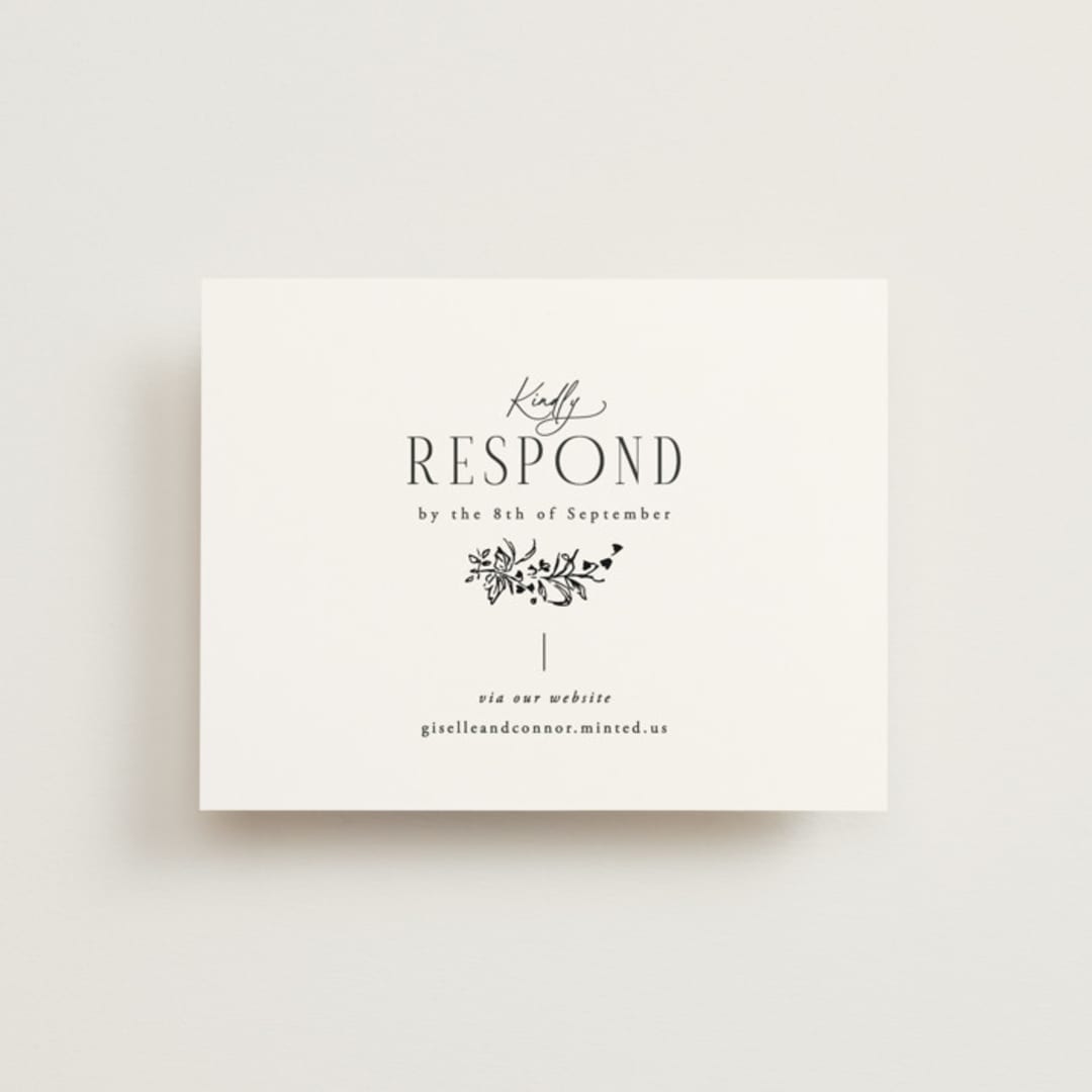 "Quintessential" - RSVP Online Enclosure Cards in Cotton by Everett Paper Goods - Front