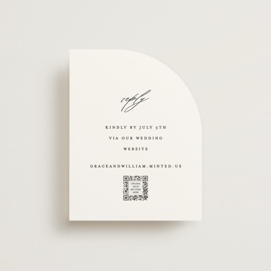 "Delicate Script" - RSVP Online Enclosure Cards in Cotton by Angela Thompson - Front