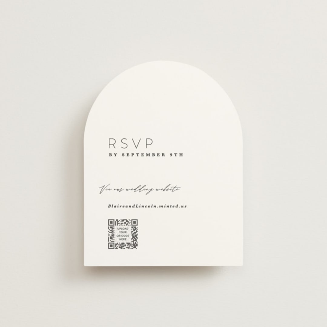 "Paire" - RSVP Online Enclosure Cards in Tuxedo by Kate Ahn - Front