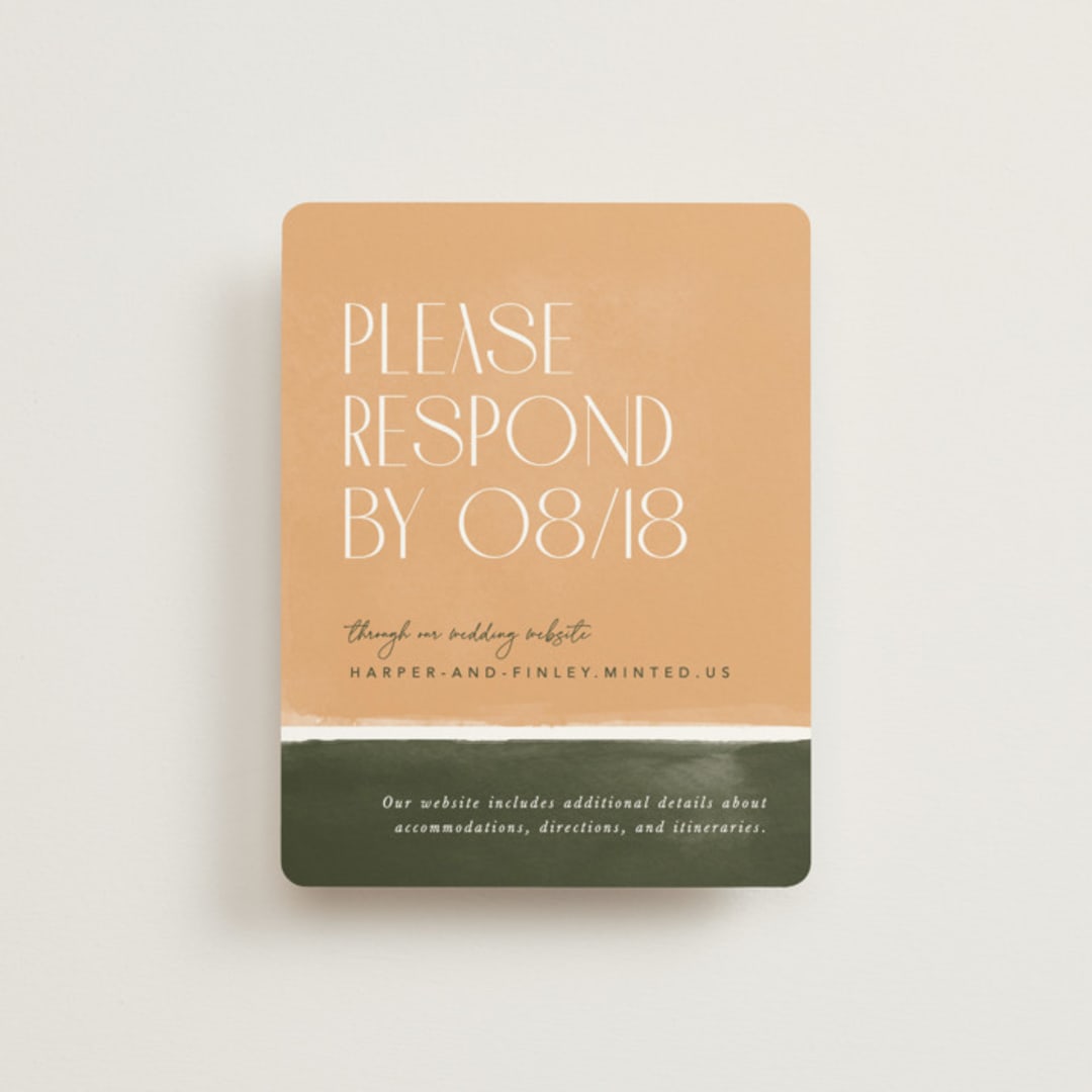 "Concord" - RSVP Online Enclosure Cards in Moss by Robert and Stella - Front