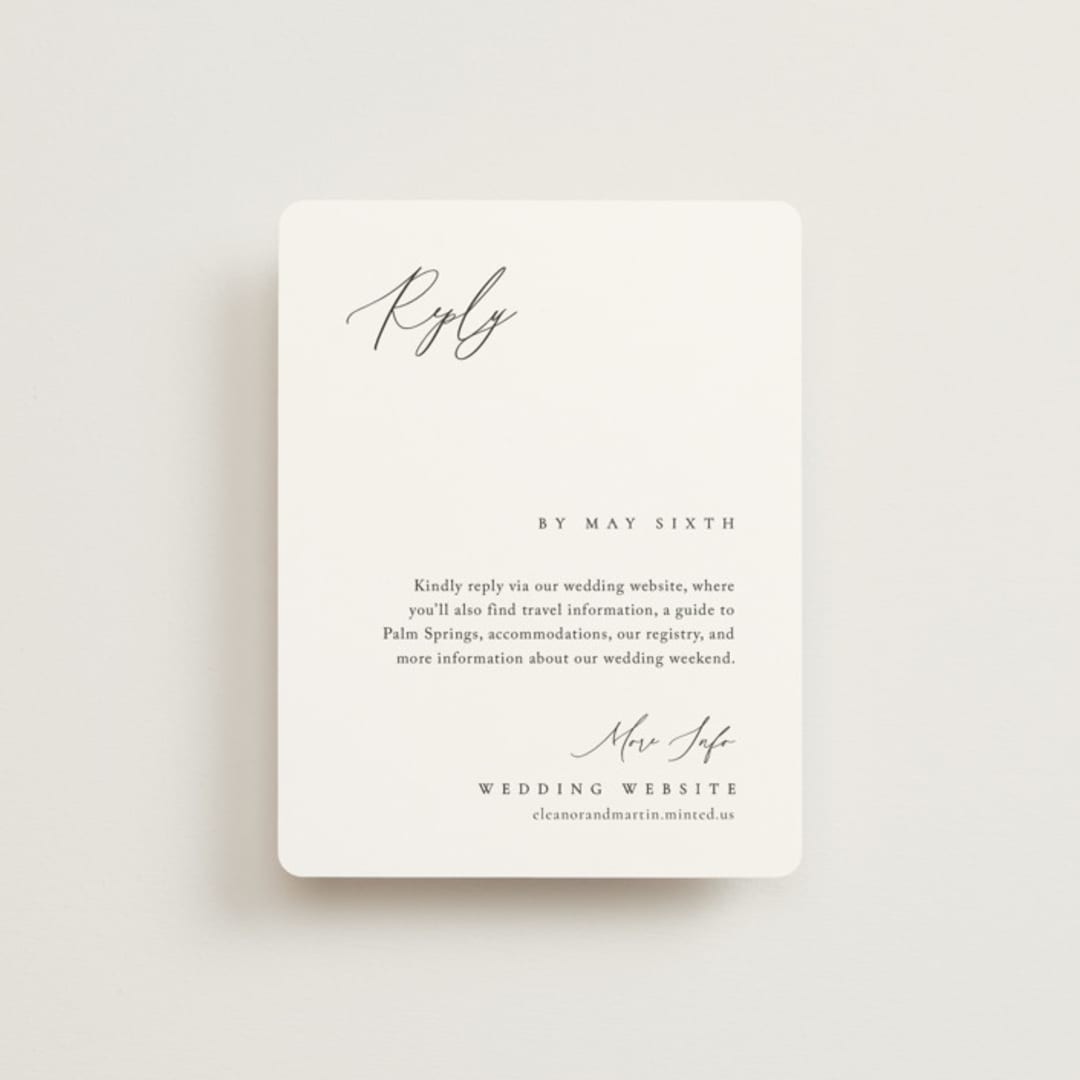"Corner" - RSVP Online Enclosure Cards in Silk by Kelly Schmidt - Front