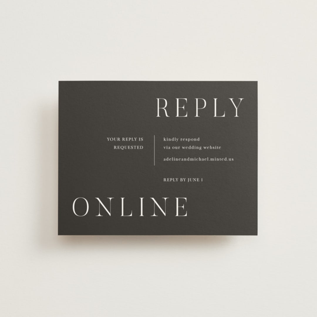 "Around the Way" - RSVP Online Enclosure Cards in Slate by That Girl Press - Front