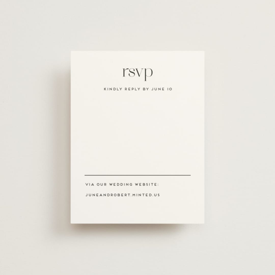 "Aligning" - RSVP Online Enclosure Cards in Tuxedo by Genna Blackburn - Front