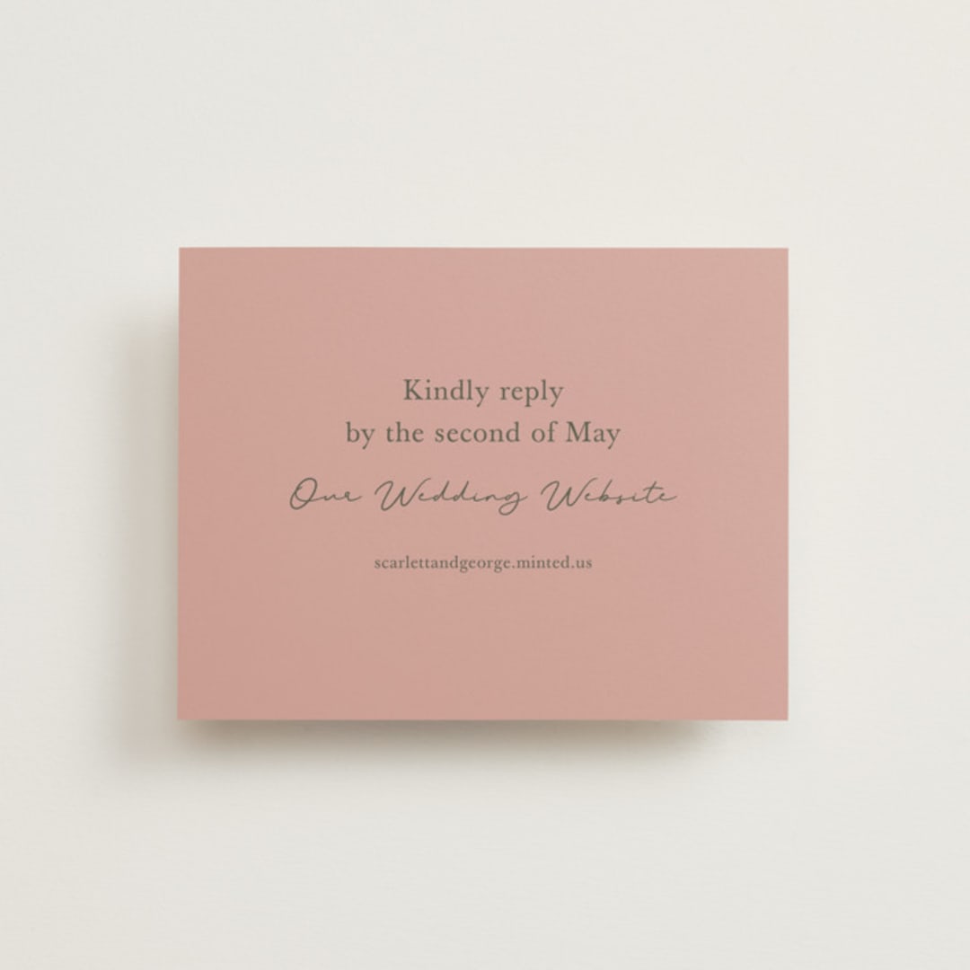 "Simple Type" - RSVP Online Enclosure Cards in Olive Branch by Stacey Meacham - Front