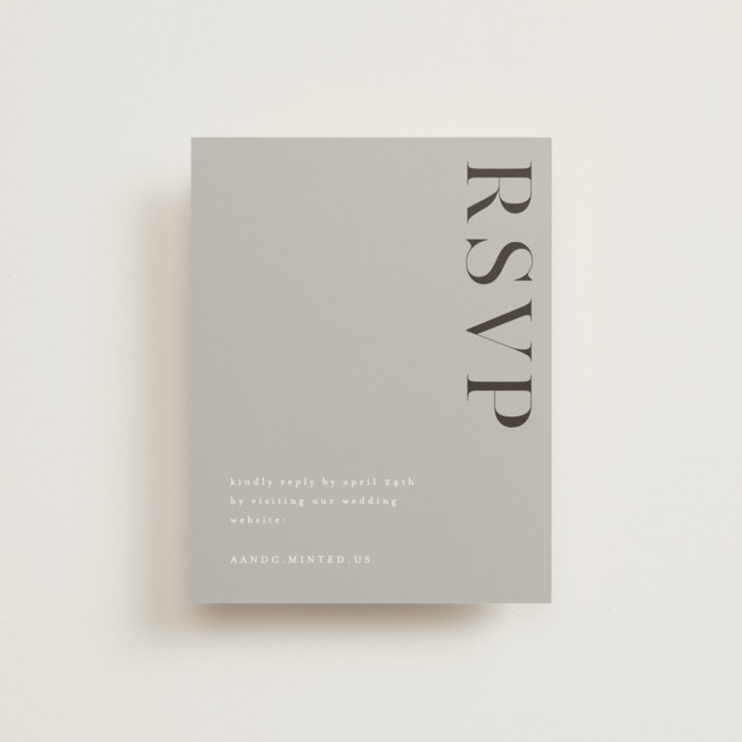 "Show" - RSVP Online Enclosure Cards in Dove Gray by Up Up Creative - Front