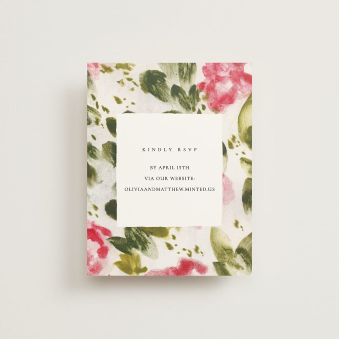 "Wild Roses" - RSVP Online Enclosure Cards in Bush by Sumak Studio - Front