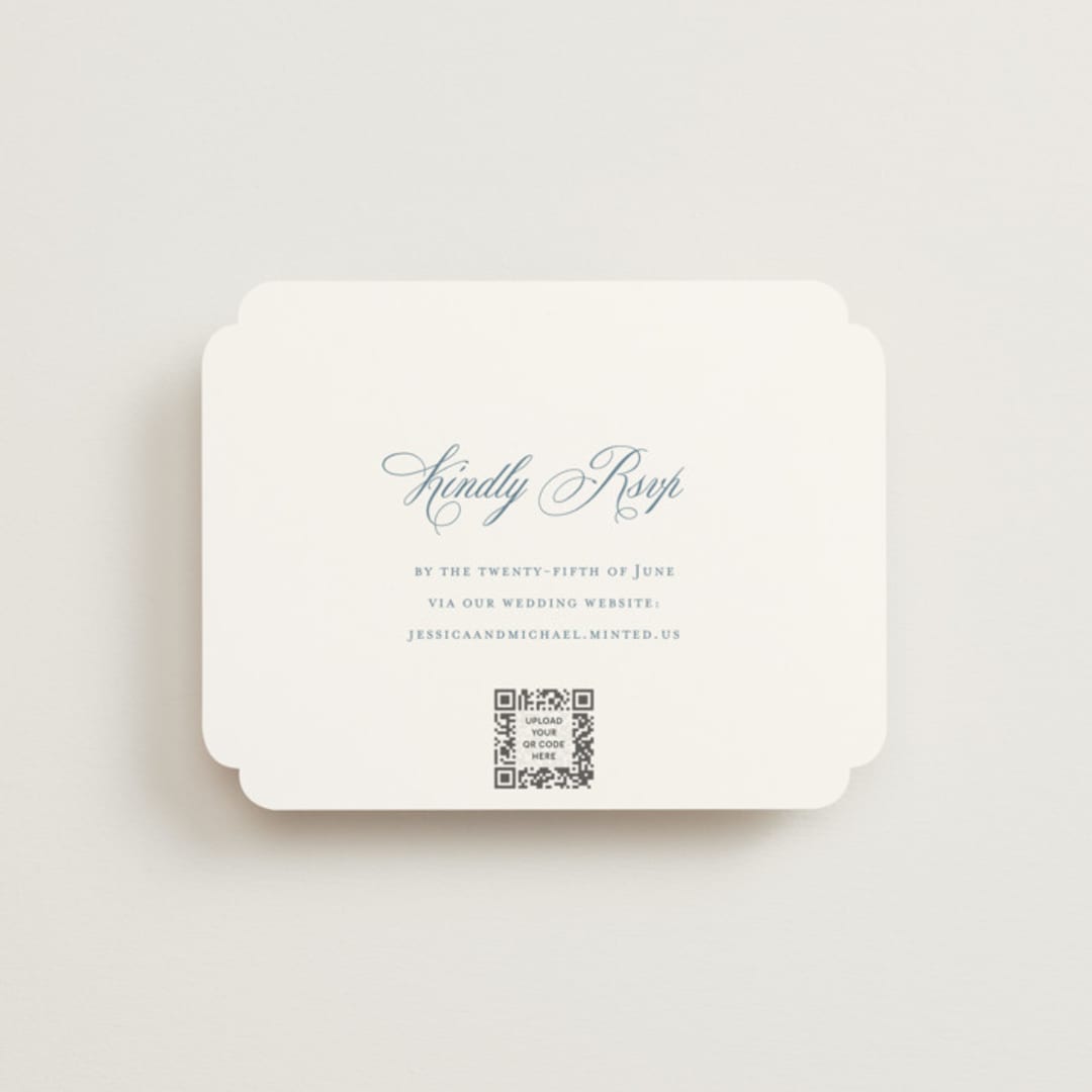 "Empire" - RSVP Online Enclosure Cards in Dusty Blue by Jennifer Postorino - Front