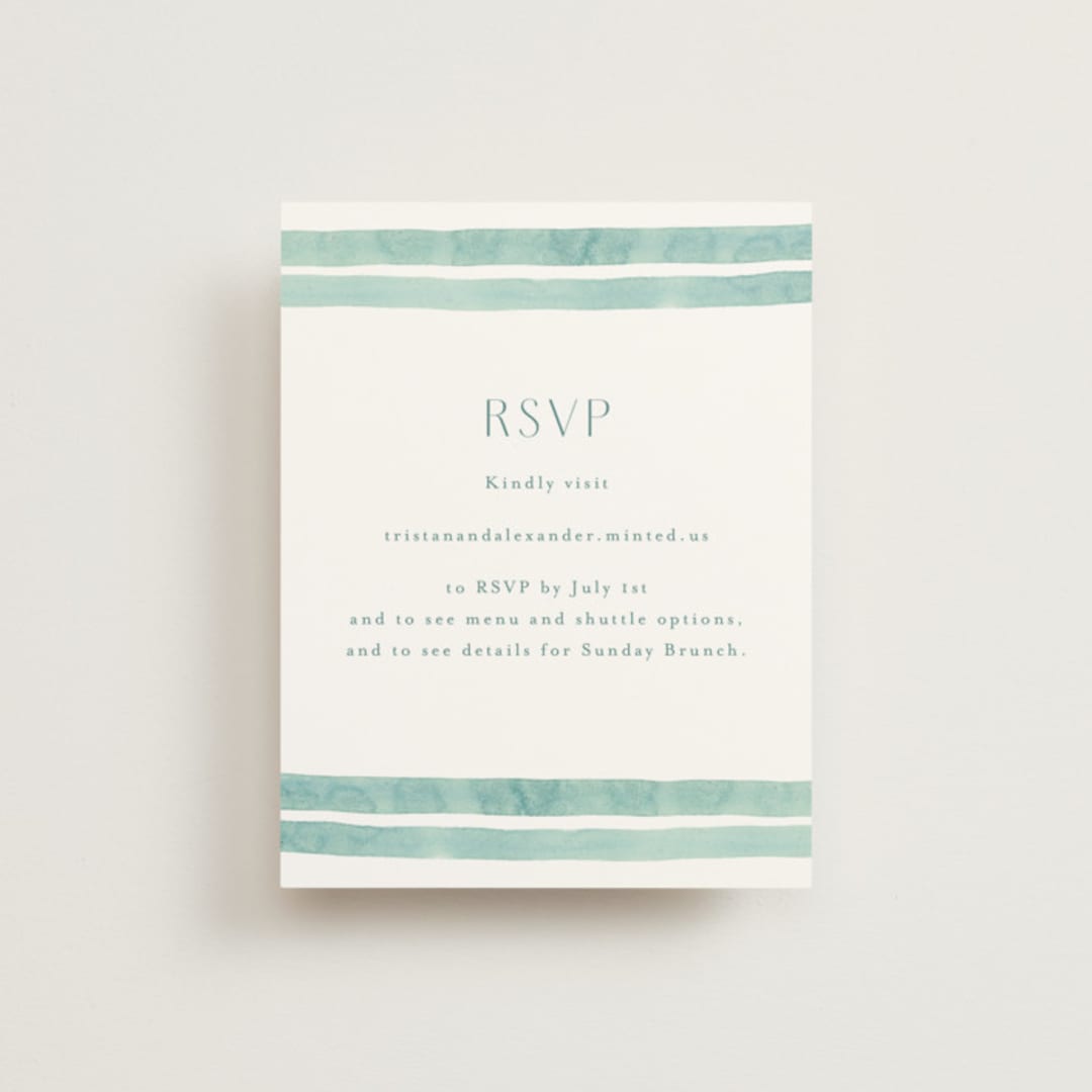 "Tidal Stripe" - RSVP Online Enclosure Cards in Sky by Katharine Watson - Front