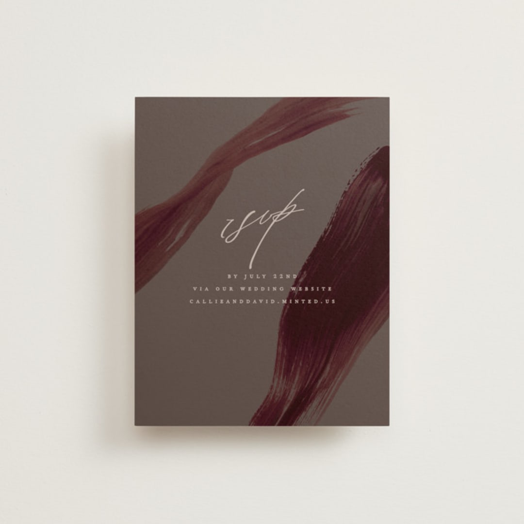 "Garnet" - RSVP Online Enclosure Cards in Walnut by Olivia Kanaley Inman - Front
