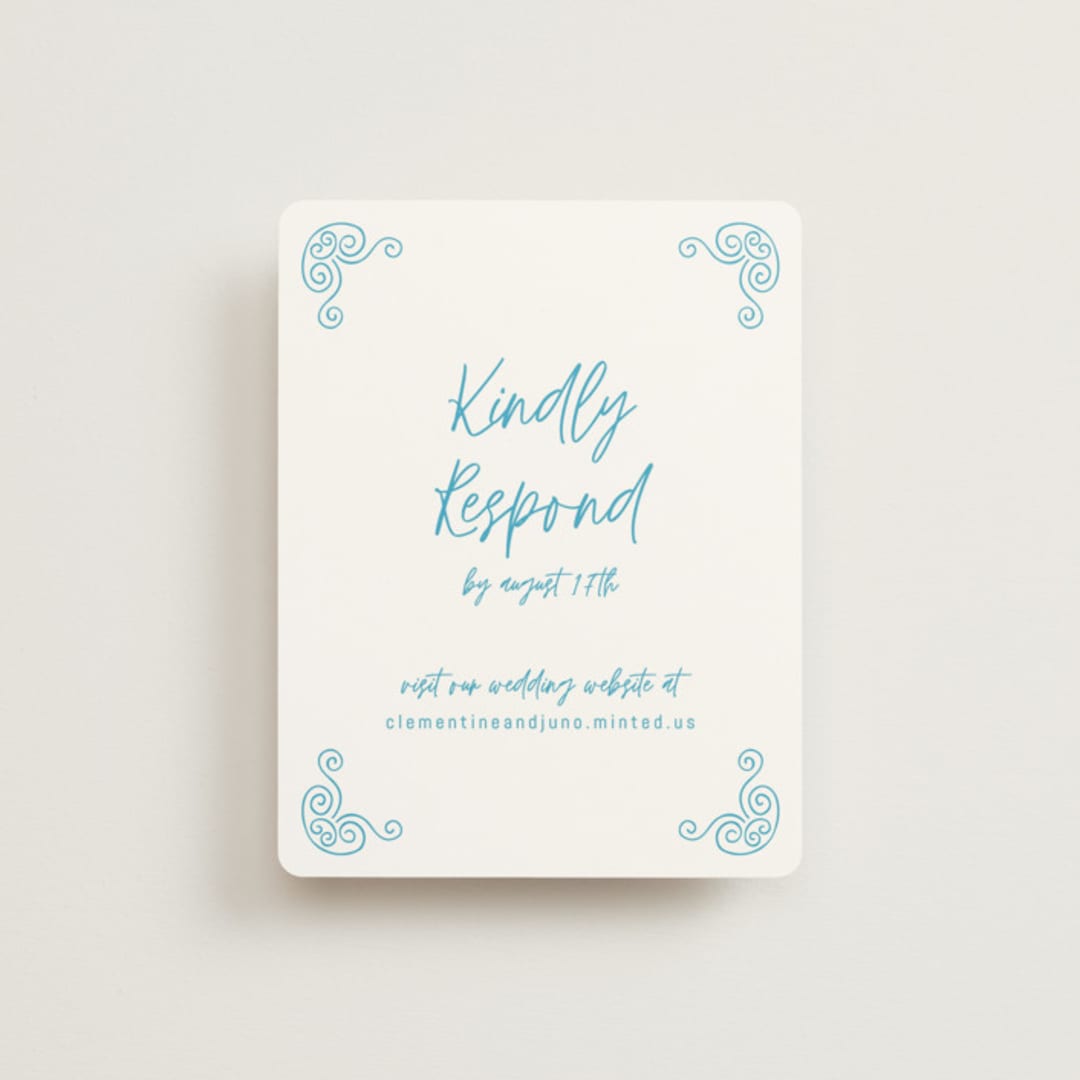 "darby" - RSVP Online Enclosure Cards in Azure by Kelly Watkins - Front