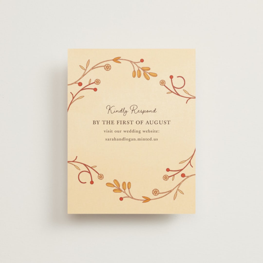 "Fall in Love" - RSVP Online Enclosure Cards in Autumn by Morgan Ramberg - Front