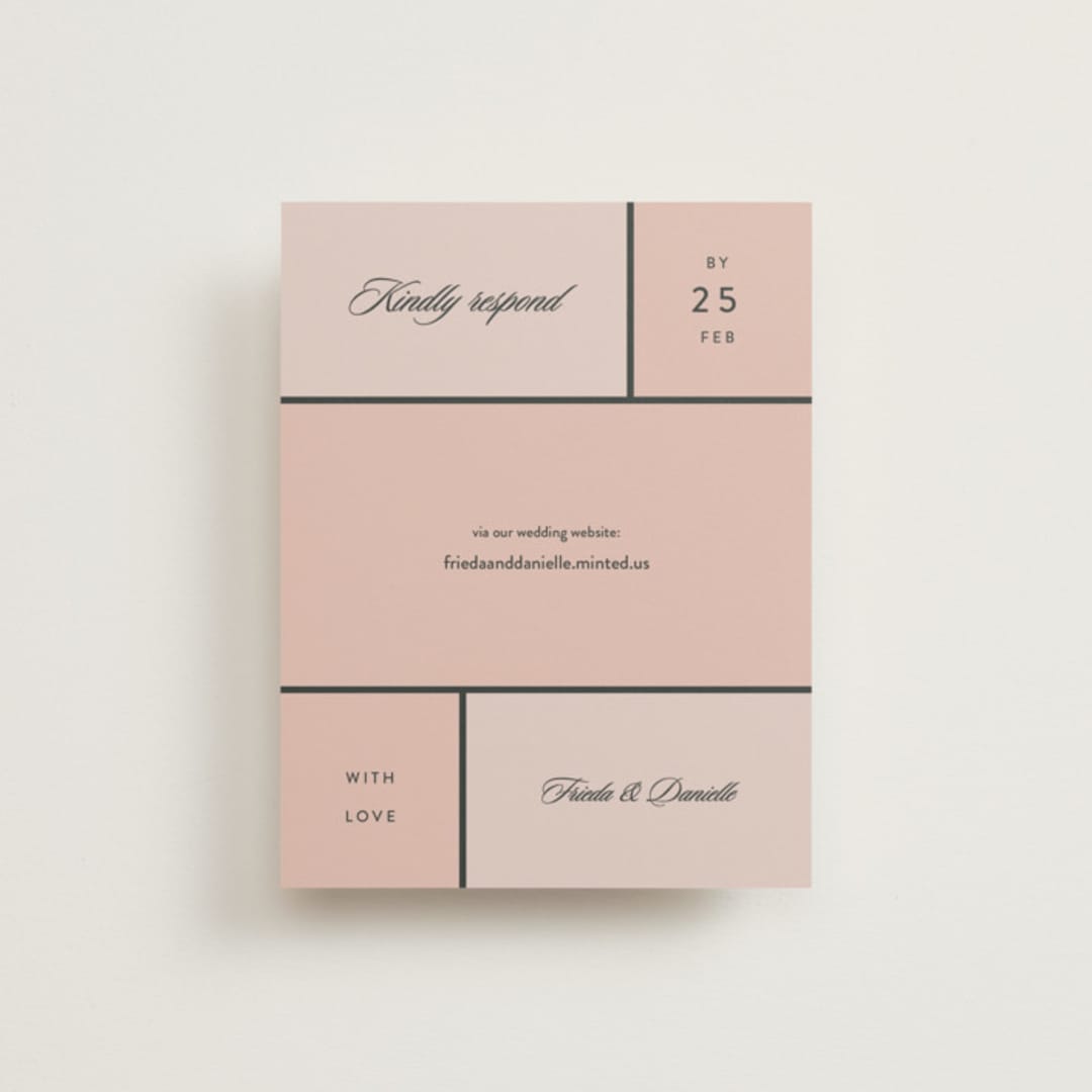 "Modern Squares" - RSVP Online Enclosure Cards in Flamingo by FRANI - Front