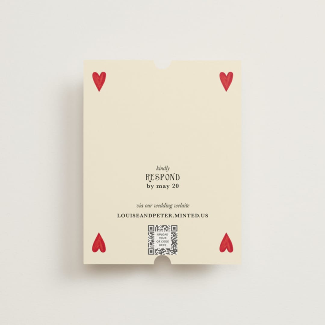 "Red Hearts" - RSVP Online Enclosure Cards in Champagne by Helena Vitto - Front