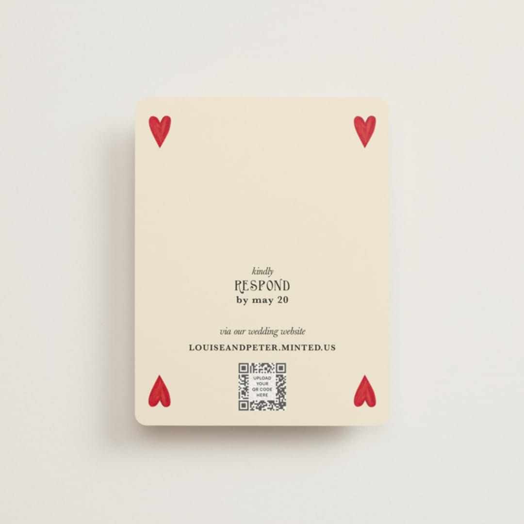 "Red Hearts" - RSVP Online Enclosure Cards in Champagne by Helena Vitto - Front