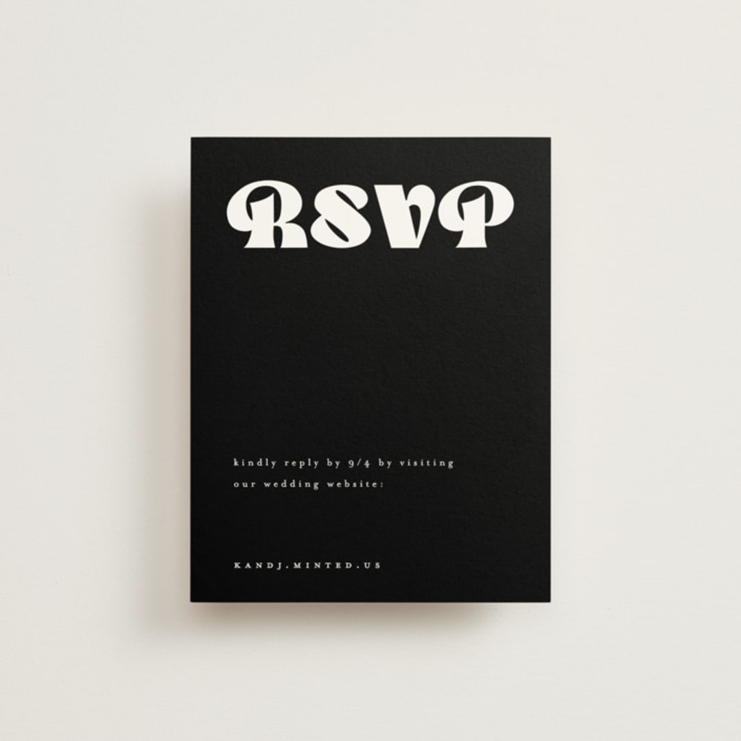 "boba" - RSVP Online Enclosure Cards in Onyx by Up Up Creative - Front