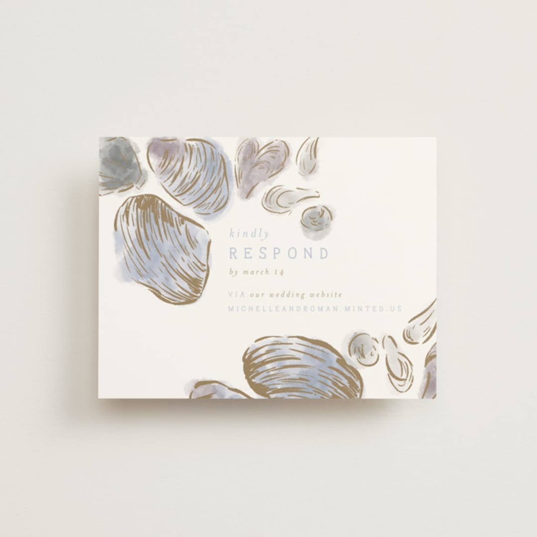 "Rocky Seaside Frame" - RSVP Online Enclosure Cards in Ocean by Shiny Penny Studio - Front