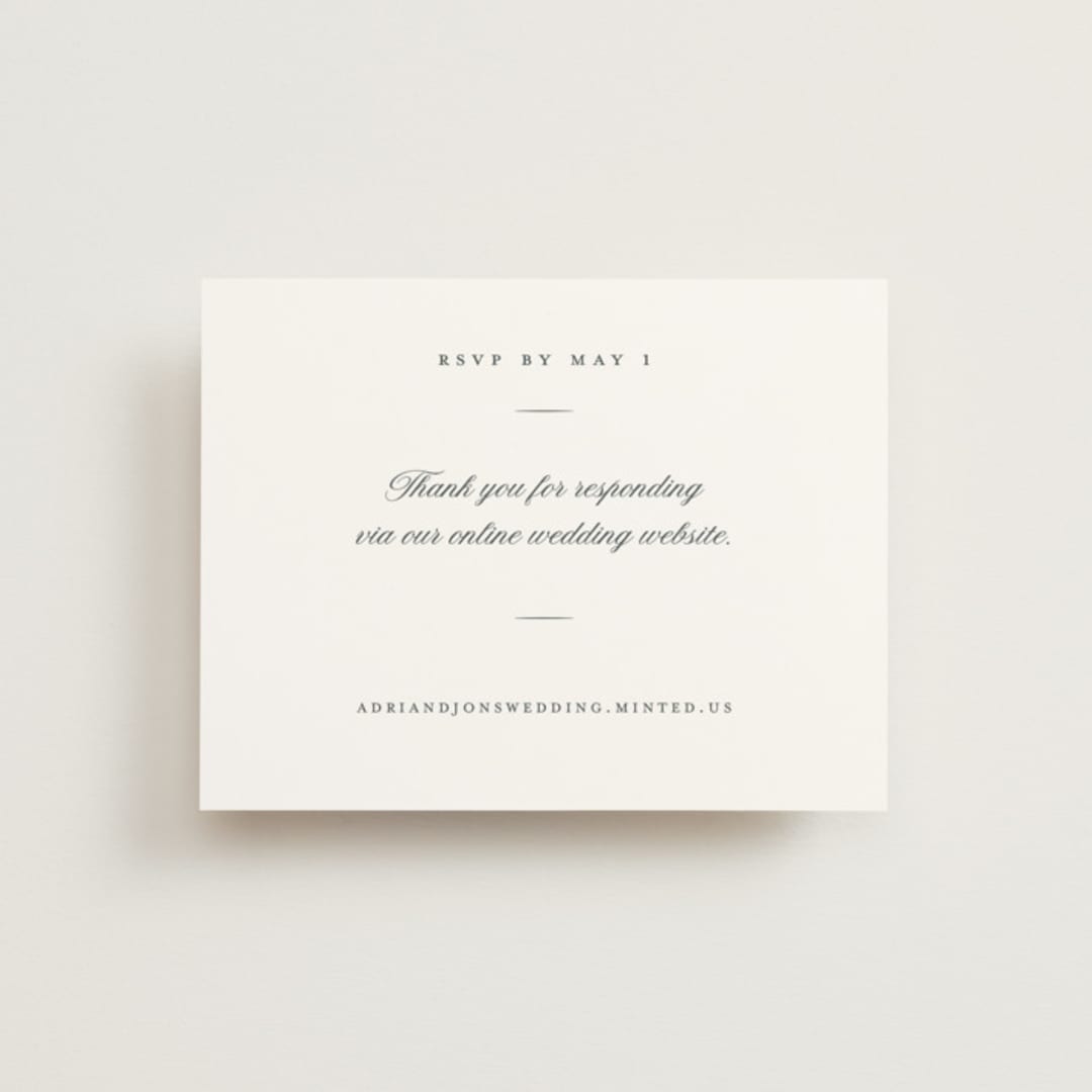 "Together Always" - RSVP Online Enclosure Cards in Chiffon by Eric Clegg - Front