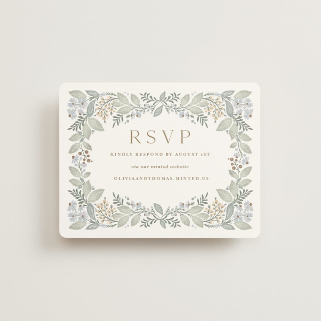"Wild Flora" - RSVP Online Enclosure Cards in Meadow by Kristen Smith - Front