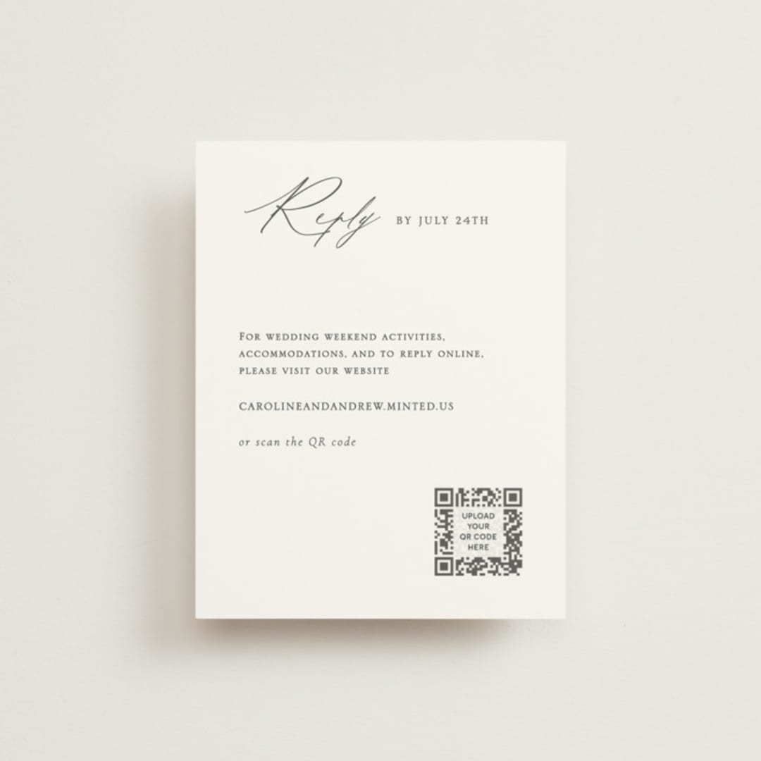 "Contemporary" - RSVP Online Enclosure Cards in Cotton by Vanessa Doyle - Front