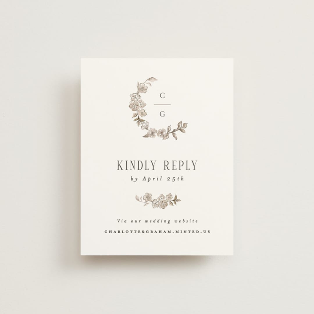 "Daphne" - RSVP Online Enclosure Cards in Sepia by Itsy Belle Studio - Front