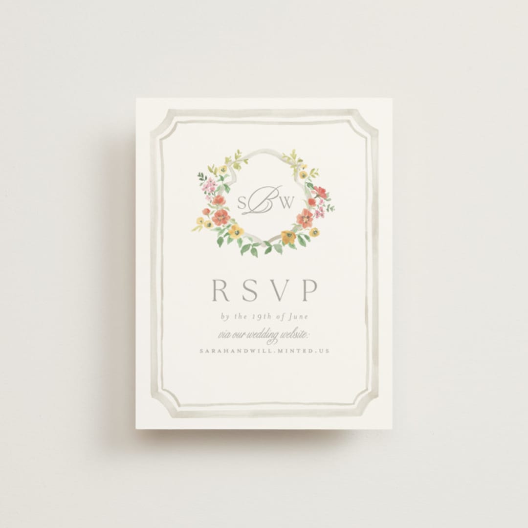 "Chelsea" - RSVP Online Enclosure Cards in Hibiscus by Everett Paper Goods - Front